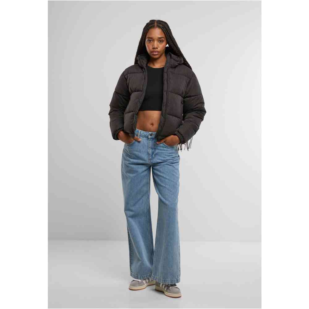 Urban Classics - Peached With Hood Gewatteerd jack - Zwart